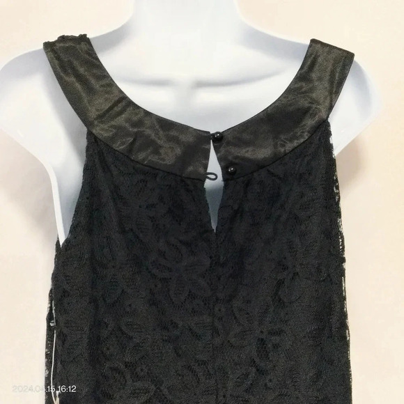 Jonathan Martin Black Lace Overlay Sleeveless Cocktail Dinner Dress size 10 - Picture 7 of 13